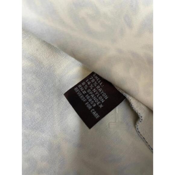 J McLaughlin Catalyst Dress Scroll Filigree 3/4 Sleeve Stretch White Blue Size S - Picture 9 of 9